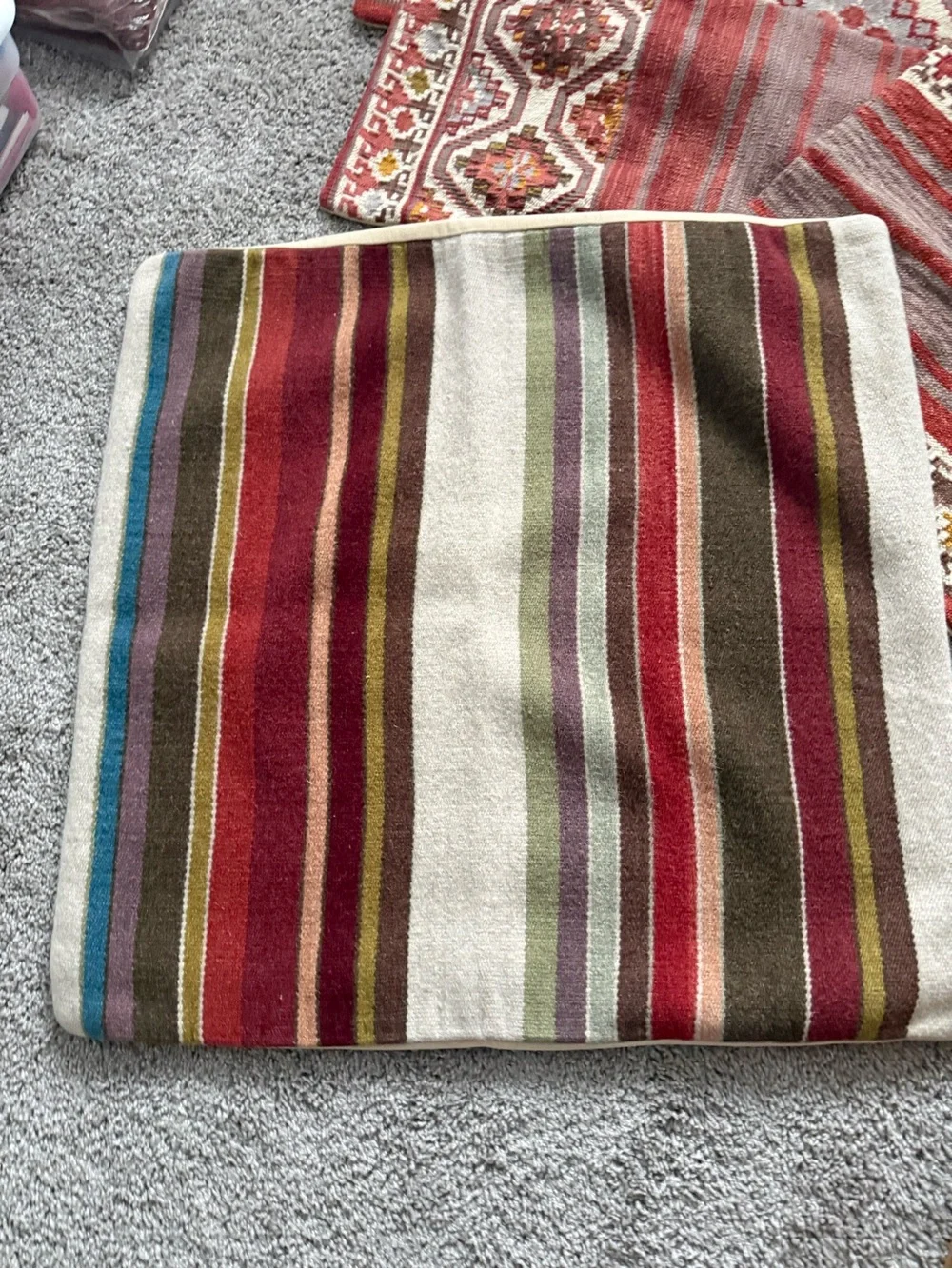 Pottery Barn Wool Mahal, Nanda, Asha, Tribal Kilim Pillow Covers, S/4 Rare